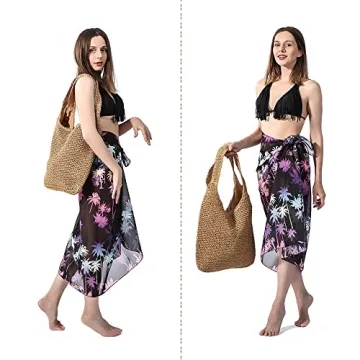 CHIC DIARY Womens Hand-woven Straw Shoulder Bag Large Summer Beach Leather Handles Handbag Tote with Zipper (#01-Khaki)