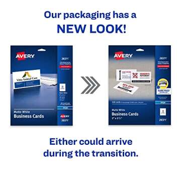 Avery Printable Business Cards with Sure Feed Technology, 2" x 3.5", White, 100 Blank Cards for Inkj...