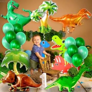 KatchOn 51 Inch Dinosaur Balloons - Dino Party Decorations