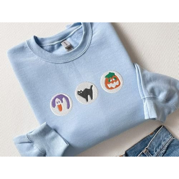 Home Gourmet Boo Embroidered Sweatshirt for Halloween