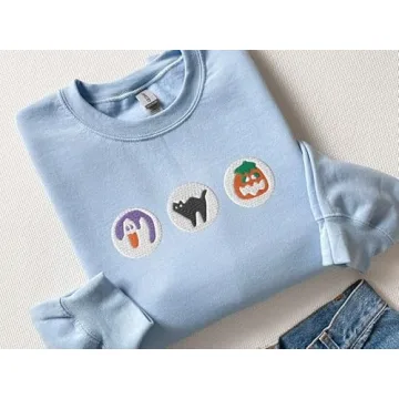 Home Gourmet Boo Embroidered Sweatshirt for Halloween
