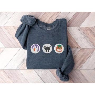 Home Gourmet Boo Embroidered Sweatshirt for Halloween