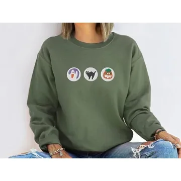 Home Gourmet Boo Embroidered Sweatshirt for Halloween