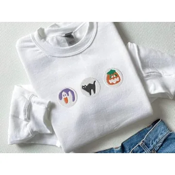 Home Gourmet Boo Embroidered Sweatshirt for Halloween