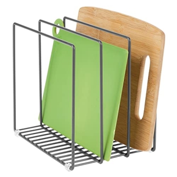 mDesign Steel Storage Tray Organizer Rack for Kitchen