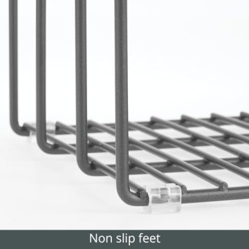 mDesign Steel Storage Tray Organizer Rack for Kitchen