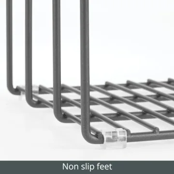 mDesign Steel Storage Tray Organizer Rack for Kitchen