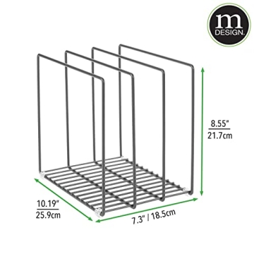 mDesign Steel Storage Tray Organizer Rack for Kitchen