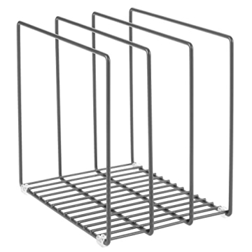 mDesign Steel Storage Tray Organizer Rack for Kitchen