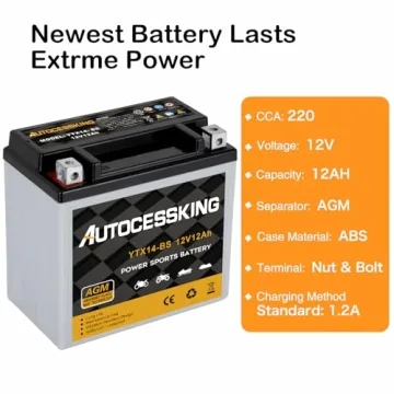 Autocessking YTX14-BS Battery - Reliable AGM Power