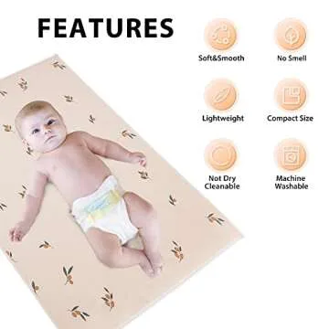 Vegan Leather Baby Changing Mat - Wipeable Portable Changing Pad, Foldable Travel Changing Mat for Baby, Newborns Toddlers Shower Gifts (Branch,20"*28")
