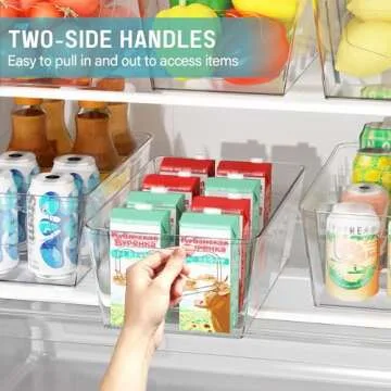 SPACEKEEPER Clear Storage Organizer Bins with Dividers