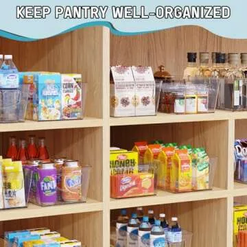 SPACEKEEPER Clear Storage Organizer Bins with Dividers