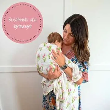 LollyBanks Baby Swaddle Blanket – Soft Muslin Tulip Print