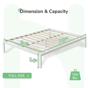 Novilla Full Size Bed Frame Without Headboard, Metal Platform Bed Frame, No Box Spring Needed, Heavy...