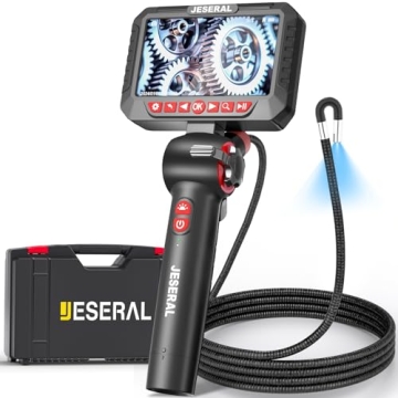 Articulating Borescope Camera - JESERAL 5" HD 1080P Inspection Camera Screen with 6 Led light, Endos...