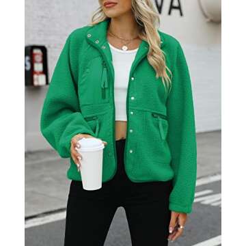 Trendy LAMISSCHE Womens Fuzzy Sherpa Jacket - Warm & Chic