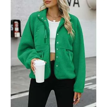 Trendy LAMISSCHE Womens Fuzzy Sherpa Jacket - Warm & Chic