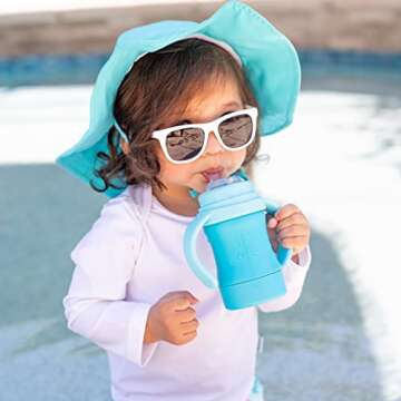 i play. Baby Brim Sun Protection Hat, Aqua, 0-6 months