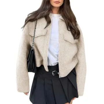 2023 Women's Wool Blend Bomber Jacket: Stylish, Warm & Versatile