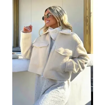 2023 Women's Wool Blend Bomber Jacket Stylish Warm