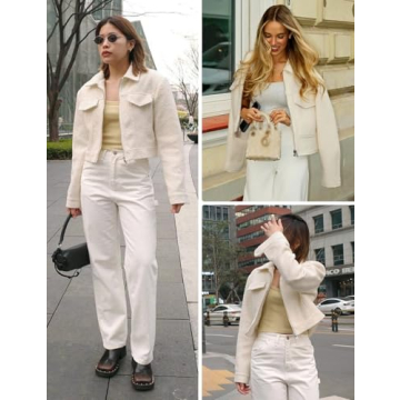 2023 Women's Wool Blend Bomber Jacket Stylish Warm