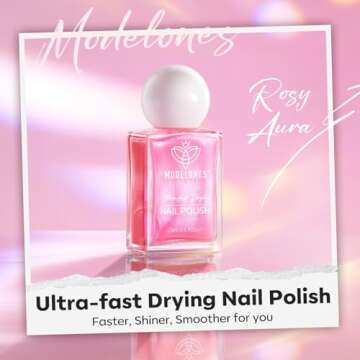 Modelones Shine Pink Nail Polish - Quick Dry and Long Lasting Colors