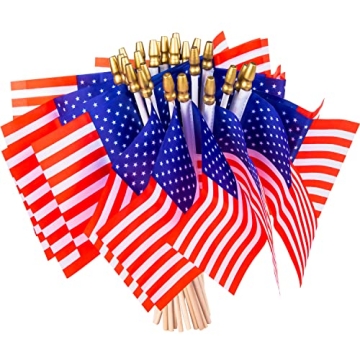 40 Pack Small American Flags for Patriotic Celebrations