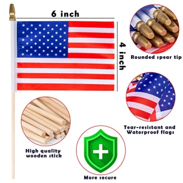 40 Pack Small American Flags for Patriotic Celebrations