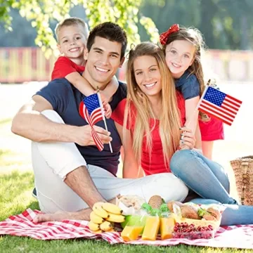 40 Pack Small American Flags for Patriotic Celebrations
