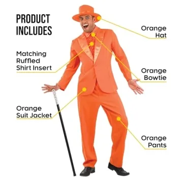 Fun Shack Orange Tuxedo Costume for Men | Unique Halloween Attire