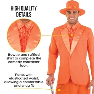 Fun Shack Orange Tuxedo Costume for Men | Unique Halloween Attire