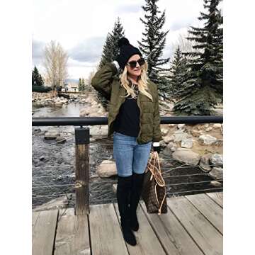 ETCYY Women's Zip Up Lightweight Quilted Jackets Long Sleeve Causal Warm Winter Oversize Coat with Pockets