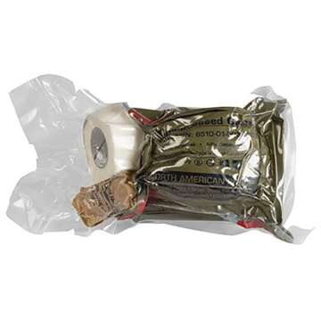 North American Rescue Individual Aid Kit NAR Compact First Aid with Compressed Gauze, Petrolatum Gauze, ETD, Gloves, Surgical Tape (85-0404)
