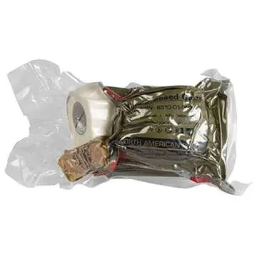 North American Rescue Individual Aid Kit NAR Compact First Aid with Compressed Gauze, Petrolatum Gauze, ETD, Gloves, Surgical Tape (85-0404)