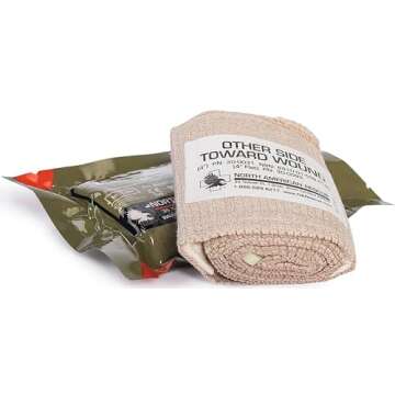 North American Rescue Individual Aid Kit NAR Compact First Aid with Compressed Gauze, Petrolatum Gauze, ETD, Gloves, Surgical Tape (85-0404)