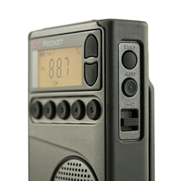 CCrane Pocket AM/FM & NOAA Weather Radio with Clock