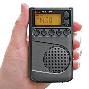 CCrane Pocket AM/FM & NOAA Weather Radio with Clock