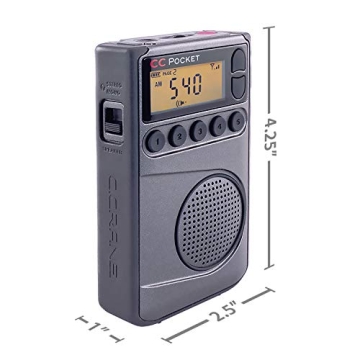 CCrane Pocket AM/FM & NOAA Weather Radio with Clock