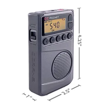 CCrane Pocket AM/FM & NOAA Weather Radio with Clock