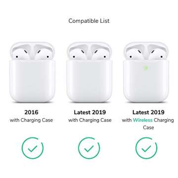 GMYLE Baby Pink AirPods Case - Protective Silicone Cover with Keychain