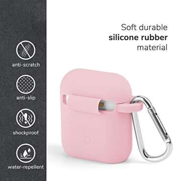 Stylish GMYLE AirPods Case - Baby Pink Silicone Cover