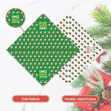 2 Pack Funny Christmas Dog Bandanas for Pets