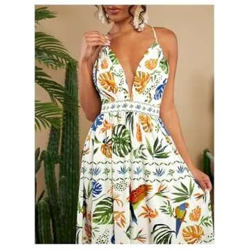 Stylish SHENHE Tropical Sundress for Summer Fun