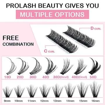 280 Pcs Individual Lashes 30D+40D Mixed Lash Clusters 14 Rows that Look Like Eyelash Extensions DIY Lash Extension Self Application At Home (30+40-D-9-16mix)