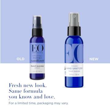 EO Organic Hand Sanitizer Spray, Travel Size, 2 Ounce (Pack of 6), French Lavender, Organic Plant-Ba...