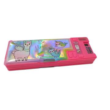 Hot Focus Llama Multifunction Pencil Case, Pencil Box for Girls. 2 Compartments Unique Stationery Se...