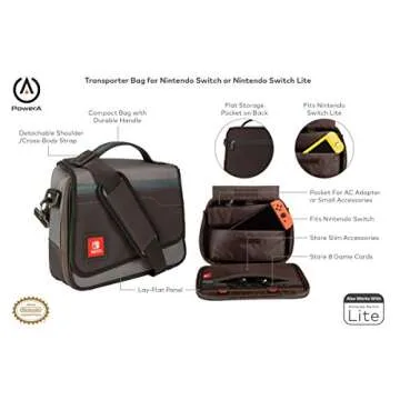PowerA Transporter Bag for Nintendo Switch or Nintendo Switch Lite, Gaming Case, Carrying Case for Accessories, Console Case - Nintendo Switch