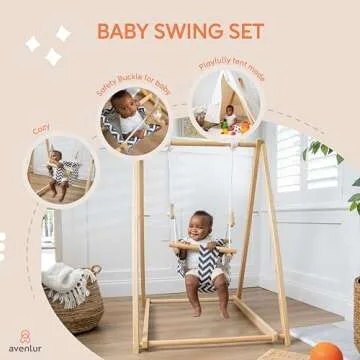 Avenlur Spruce Foldable Baby Swing Set for Ages 6m to 3yrs