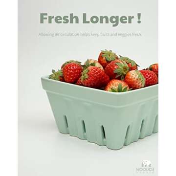 Stylish Woouch Ceramic Berry Basket for Fresh Fruits